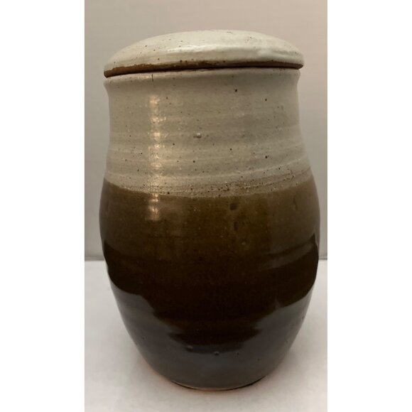 Bill Beisser Glazed Stoneware Pottery Jar With Lid, Signed, 81/4” - Picture 3 of 12